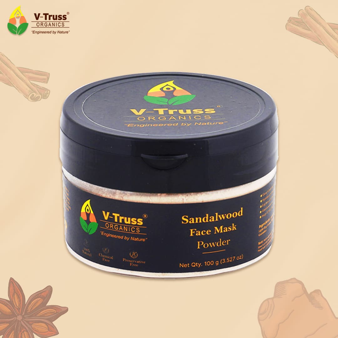 Face Mask Powder Cod V-Truss Certified Organic Sandalwood Face Mask Powder