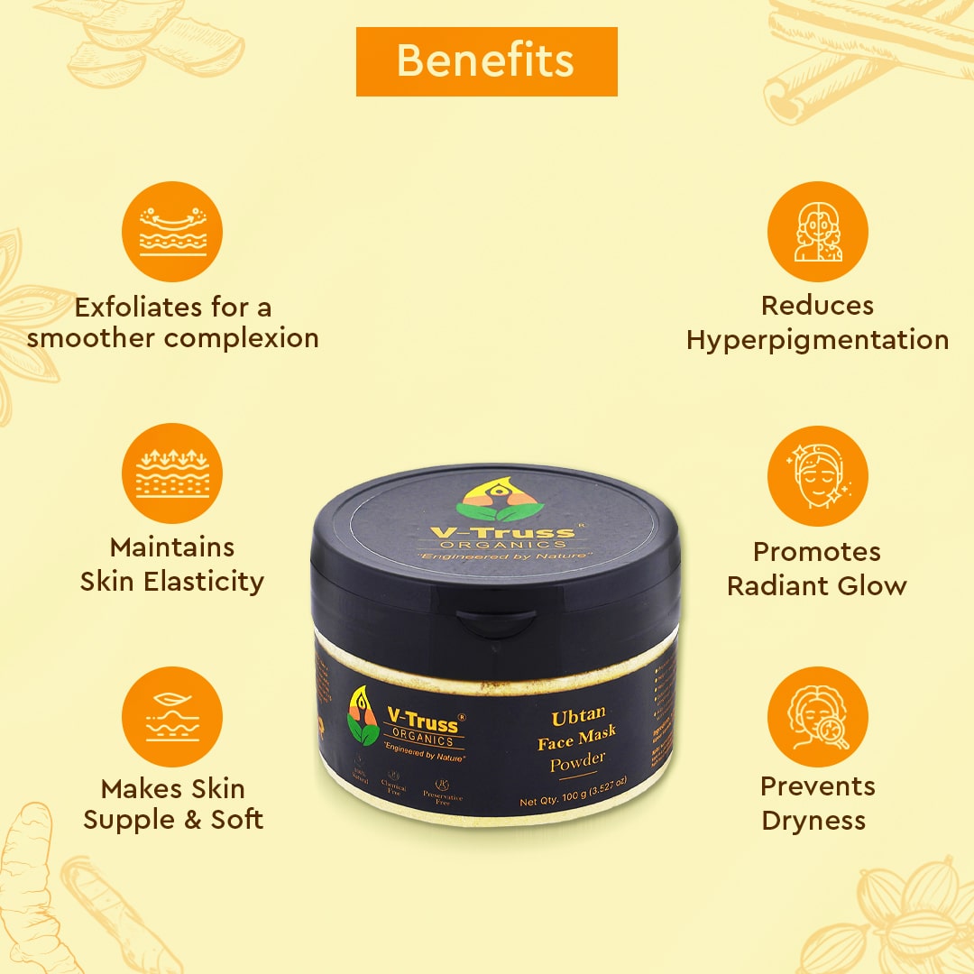 Face Mask Powder Cod V-Truss Certified Organic Ubtan Face Mask Powder