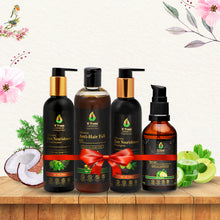 Load image into Gallery viewer, V-Truss Organics Complete Hair Care Super Saver Combo Pack - Advance Anti Hair Fall Shampoo, Oil , Nourishment Conditioner and Serum
